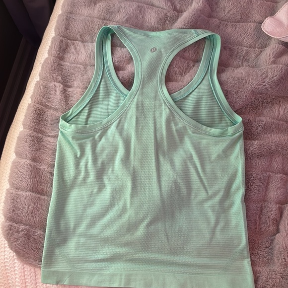 Light green lululemon swiftly tech tank. - Picture 2 of 3